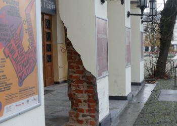 Budynek „Łaźni” uszkodzony