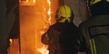 Oblał benzyną drzwi jednego z mieszkań i podpalił. Dwie osoby trafiły do szpitala