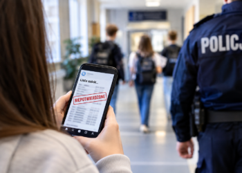 Doniesienia o zagrożeniu dla szkół wywołują niepokój. Policja prowadzi czynności